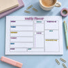 Weekly planner desk pad, undated 9x6 to-do list organizer with colorful days, priorities and notes — photo 2