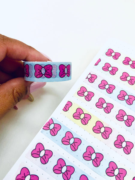 Pink Bow Washi Tape 15mm for Planners, Journals and Crafts — product photo 3