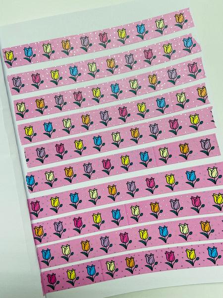 Spring Tulip Silver Foil Washi Tape 15mm for Planners — product photo 2
