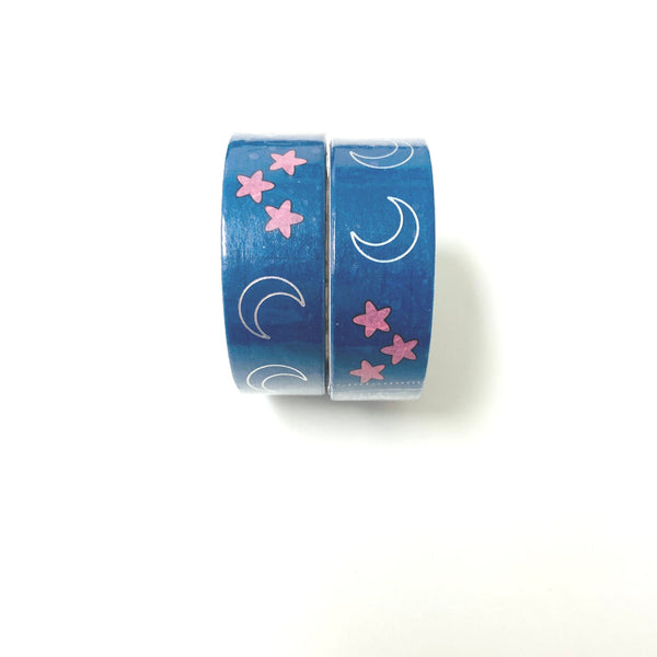 Moon and Star Holographic Foil Washi Tape 15mm for Planners — product photo 1
