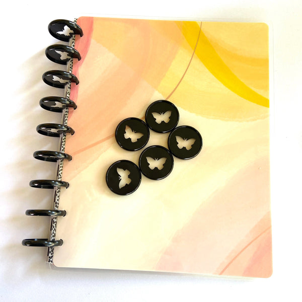 Black Butterfly 28mm Planner Binding Discs for Disc Bound Planners — product photo 3