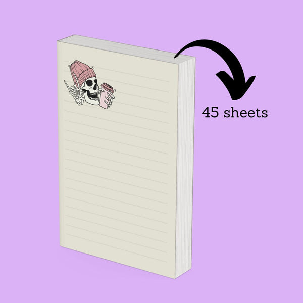 Skull Beanie Notepad for Edgy Notes, Lists and Sketches — product photo 2