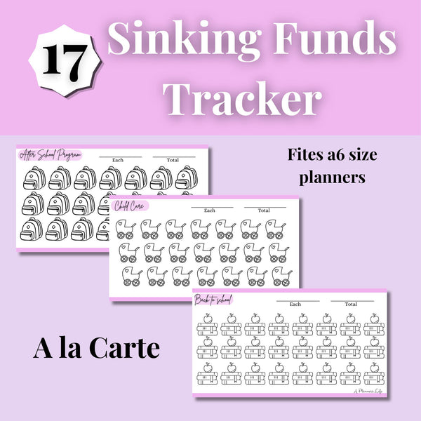 A6 Laminated Sinking Funds Trackers for Cash Budget Binders — product photo 1