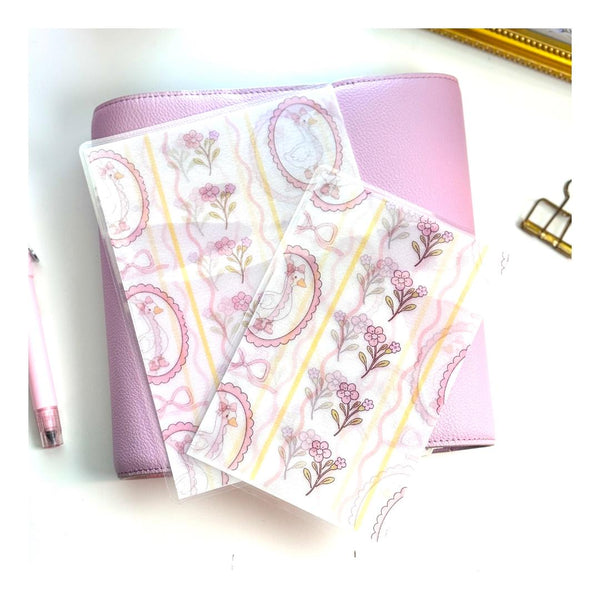 Coquette Goose Laminated Vellum Sticker Pouch for Planners — product photo 1