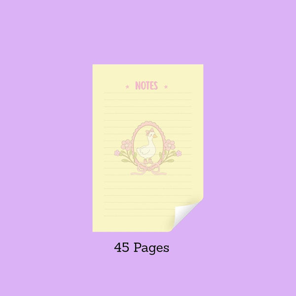 Coquette Goose Lined Notepad: Soft Pink Accents, Charming Desk Notes — product photo 3