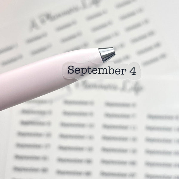 Clear Matte Monthly Date Stickers for Planners and Journals — product photo 1