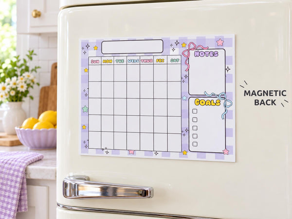 Monthly Planner Notepad — 8x11 Magnetic Tear-Off Calendar Pad with Notes and Goals, 24 Sheets